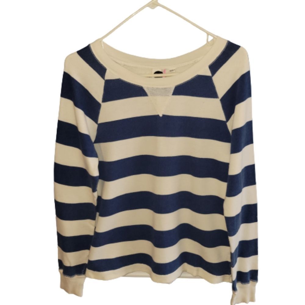 Roxy blue and white striped knit long sleeved top